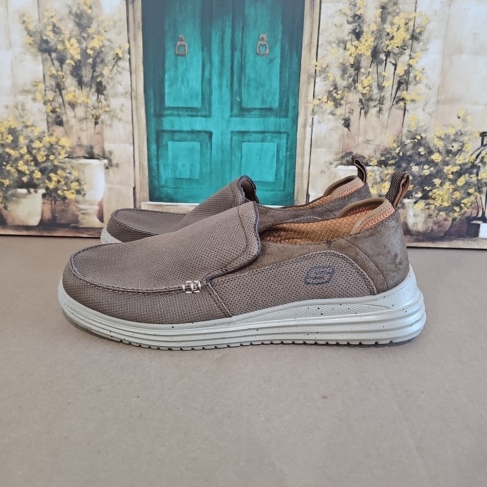 SKECHERS Proven Renco Loafers Shoes Men's Size 13 Brown Slip On Mesh 204568